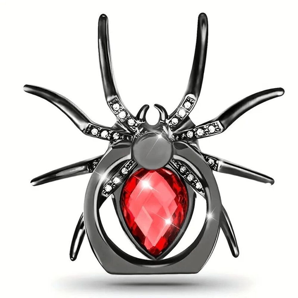 Ruby Red Crystal 360 Rotating Spider Cell Phone Ring Stand Holder